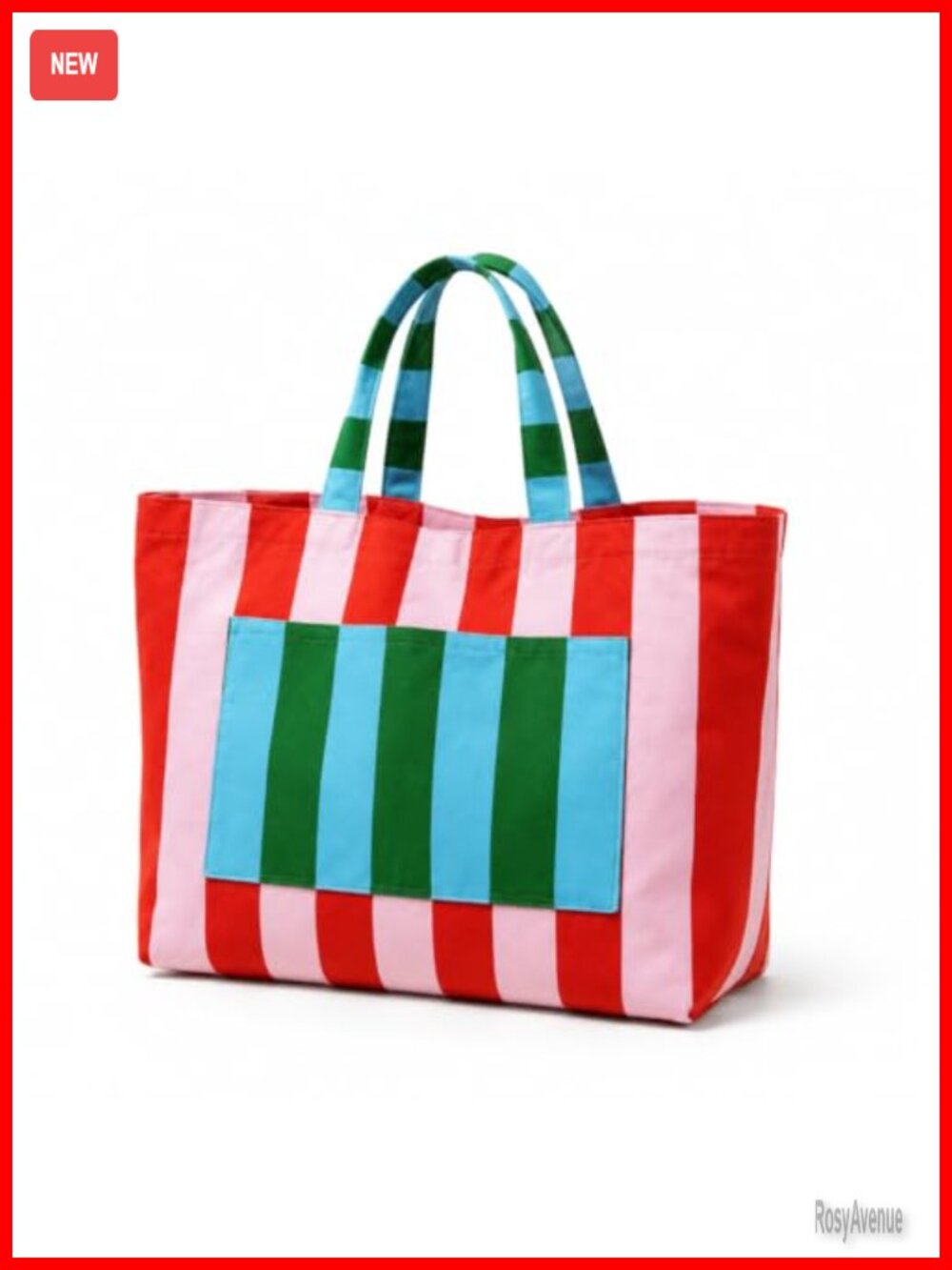 Striped Canvas Tote Bag Beach Handbag Shoulder Bag